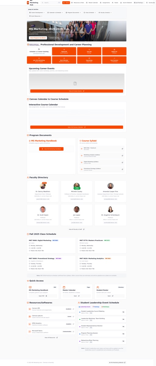 Clemson MSc Marketing Hub 2025-26